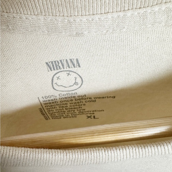 NEW Nirvana Tan Smiley Graphic Tee - Picture 4 of 6